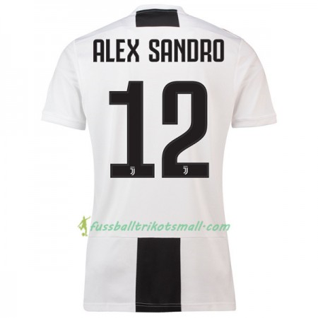 Günstige Fußballtrikots Juventus Turin Alex Sandro 12 2018-2019 Kurzarm Heimtrikotsatz kaufen